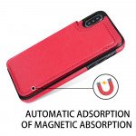 Wholesale iPhone XS Max Flip Book Leather Style Credit Card Case (Red)